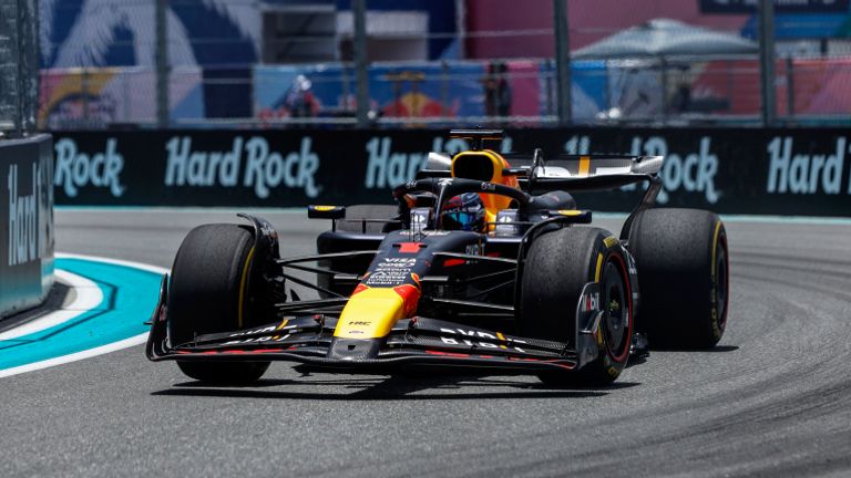 MIAMI INTERNATIONAL AUTODROME, UNITED STATES OF AMERICA - MAY 03: Max Verstappen, Red Bull Racing RB20 during the Miami GP at Miami International Autodrome on Friday May 03, 2024 in Miami, United States of America. (Photo by Steven Tee / LAT Images)