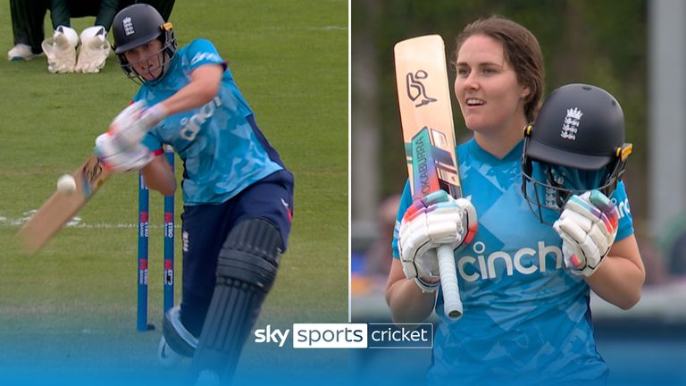 The best of Nat Sciver-Brunt&#39;s batting performance as she picks up a century in England&#39;s third ODI against Pakistan thumb 