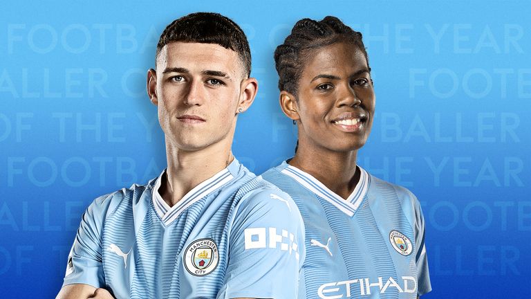 Man City pair Phil Foden and Khdaija 'Bunny' Shaw have won the FWA's Footballer of the Year awards