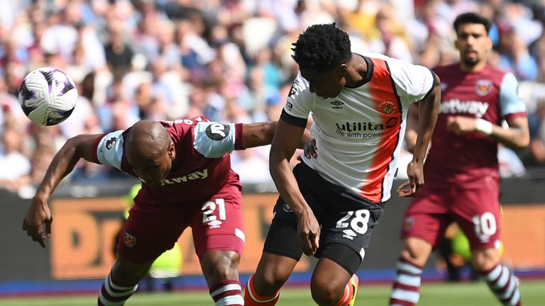 Albert Sambi Lokonga heads Luton in front at West Ham
