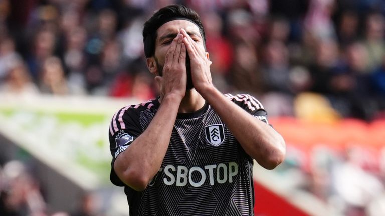 Raul Jimenez missed a big chance for Fulham at Brentford