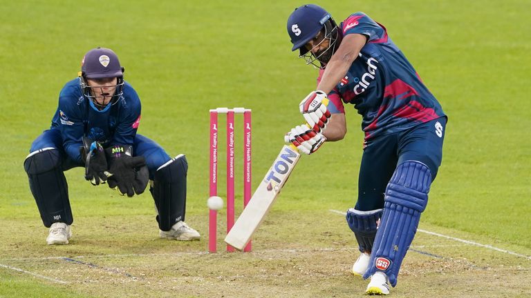 Northamptonshire Steelbacks v Derbyshire Falcons - Vitality Blast T20 - The County Ground
Northamptonshire Steelbacks' Ravi Bopara in action during the Vitality Blast T20 match at The County Ground, Northampton. Picture date: Thursday May 30, 2024.