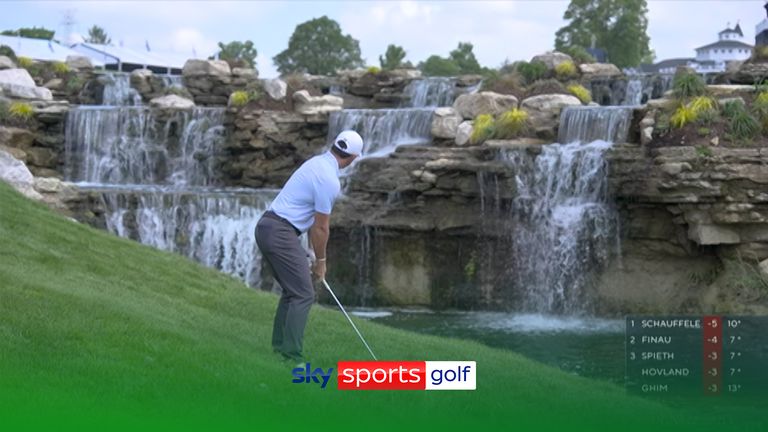 Rory McIlroy found the water on the 18th hole at Valhalla but still managed to save a par.