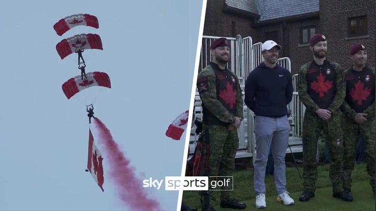 Rory McIlroy received a unique welcome to the the RBC Championship Pro-Am when he was presented with the first ball via airplane.