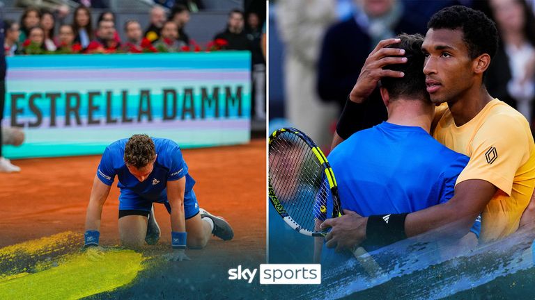 Jiri Lehecka couldn't contain his frustration after he was forced to retire with a back injury in his Madrid Open semi-final with Felix Auger-Aliassime.