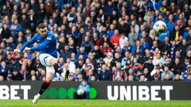 Rangers' Tom Lawrence scores to make it 3-1