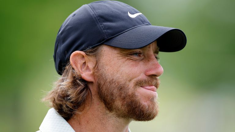 LOUISVILLE, KY - MAY 13: Tommy Fleetwood (ENG) looks on during a practice round prior to the 2024 PGA Championship on May 13, 2024, at Valhalla Golf Club in Louisville, Kentucky. (Photo by Joe Robbins/Icon Sportswire) (Icon Sportswire via AP Images)