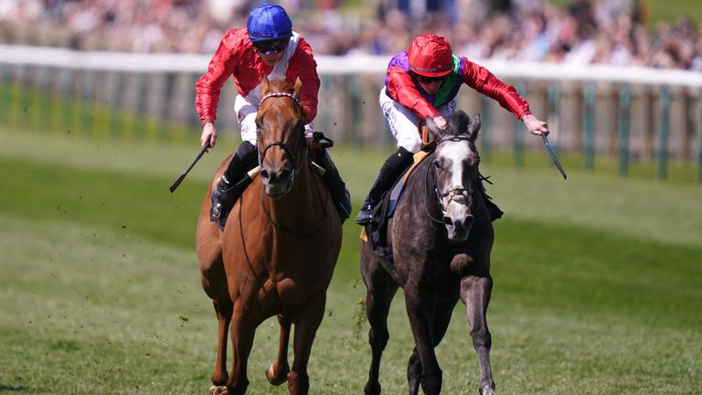 Unequal Love (left) wins the Ellen Chaloner Stakes