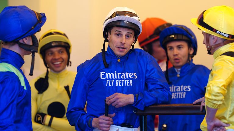 William Buick holds court in the weighing room at Newmarket 