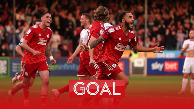 Williams doubles Crawley's lead in first-half stoppage time!