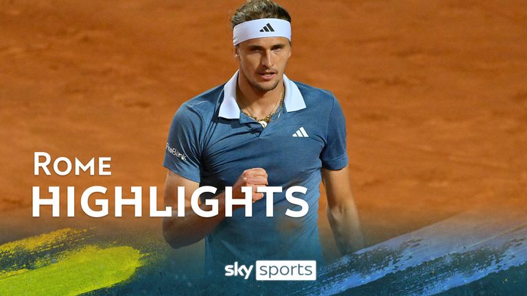 Highlights of the quarter-finals clash between Alexander Zverev and Taylor Fritz in Rome. 