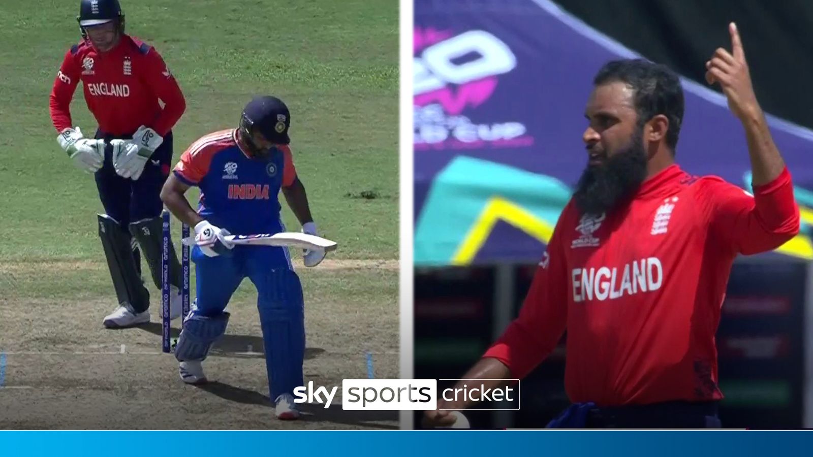 Adil Rashid's Googly Takes Big Wicket Of Rohit Sharma 