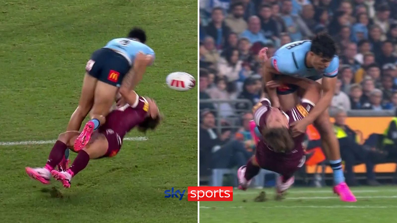 State of Origin: Joseph Suaalii sent off for brutal tackle on Reece ...