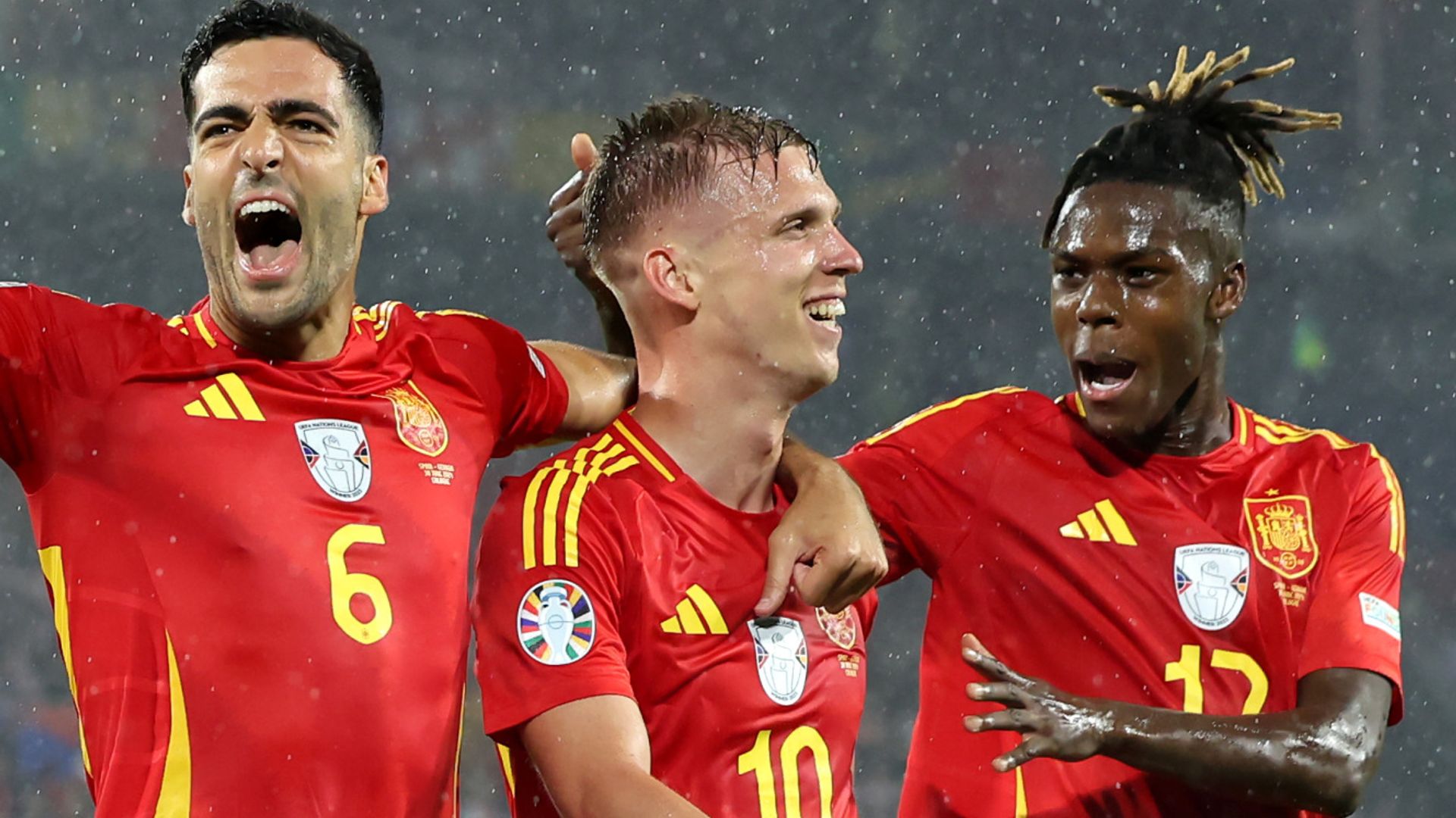 Spain overcome own goal to thrash Georgia and set up Germany clash