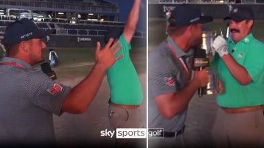Hilarious moment Bryson gifts US Open trophy after bunker shot masterclass!