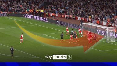Douglas Luiz scores direct from a corner at Arsenal