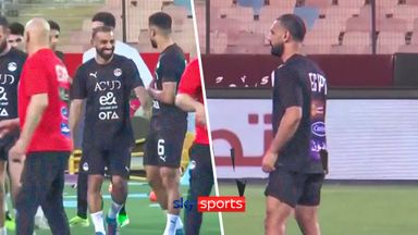 Salah shows off SHAVED HEAD at Egypt training!