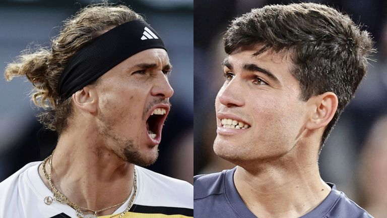Alexander Zverev and Carlos Alcaraz at the French Open