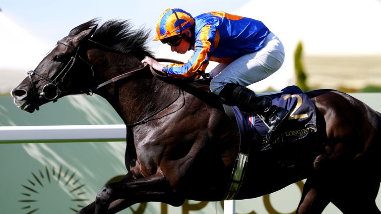 Auguste Rodin ridden by jockey Ryan Moore on their way to winning the Prince Of Wales's Stakes during day two of Royal Ascot 