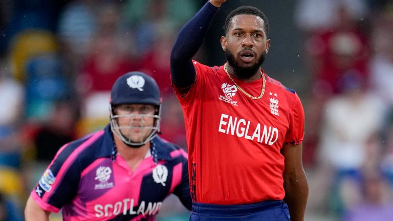 England's bowler Chris Jordan (Associated Press)