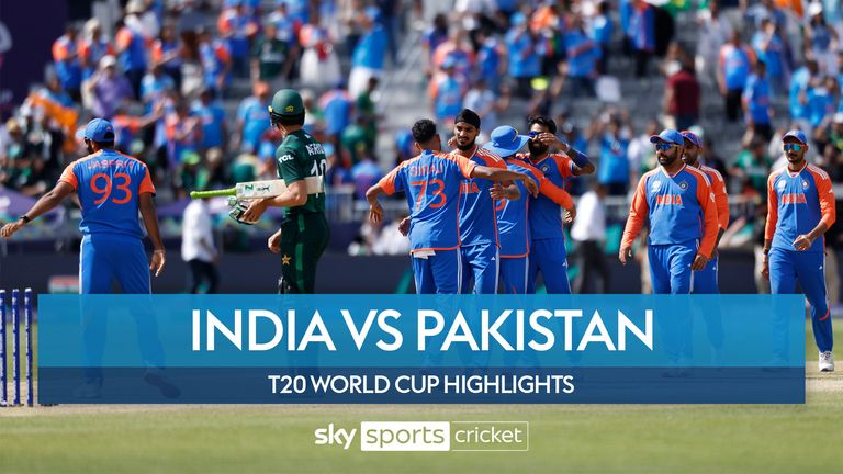 Highlights from New York as India beat their fierce rivals Pakistan by six runs to go top of Group A at the T20 World Cup.