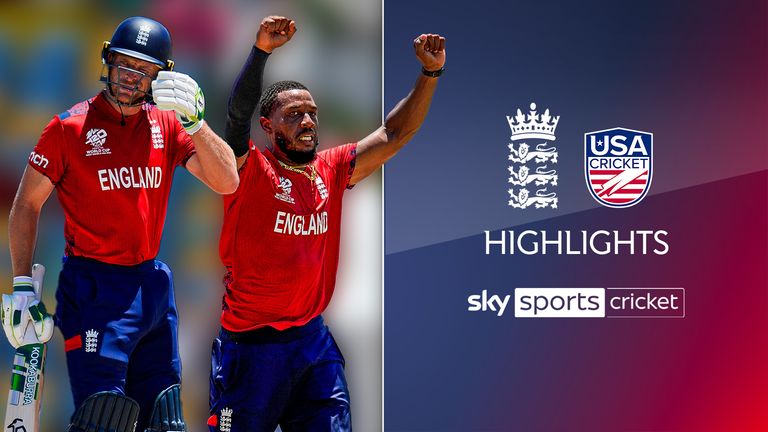 Highlights of England's win over the United States in the T20 Cricket World Cup.