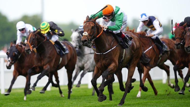 Crystal Black ridden by Colin Keane on their way to winning the Duke Of Edinburgh Stakes during day four of Royal Ascot