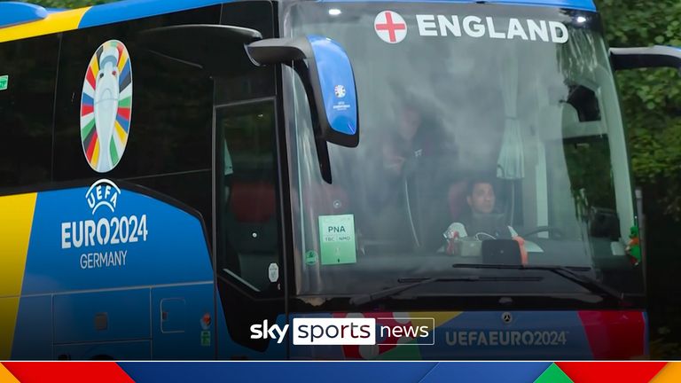 England bus arrives in Germany
