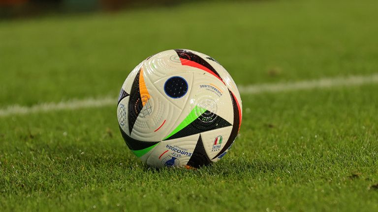 The ball of Euro 2024 is being used during the international friendly match between Italy and Bosnia and Herzegovina, in Empoli, Italy, on June 9, 2024, at the stadium Carlo Castellani. (Photo by Andrea Martini/NurPhoto)