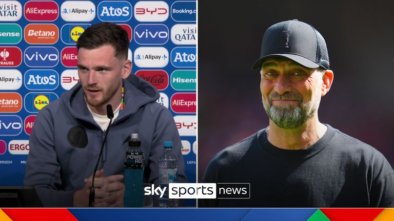 Andy Robertson revealed he received a congratulatory text from his former manager Jurgen Klopp after setting a new Scotland men&#39;s team record by captaining the side for the 49th time.