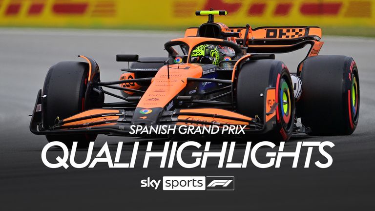 McLaren&#39;s British driver Lando Norris competes in the qualification session at the Circuit de Catalunya on June 22, 2024 in Montmelo, on the outskirts of Barcelona, during the Spanish Formula One Grand Prix. (Photo by MANAURE QUINTERO / AFP) (Photo by MANAURE QUINTERO/AFP via Getty Images)