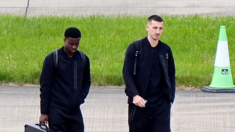 Marc Guehi (left) and Lewis Dunk (right) could be starting centre-backs vs Serbia