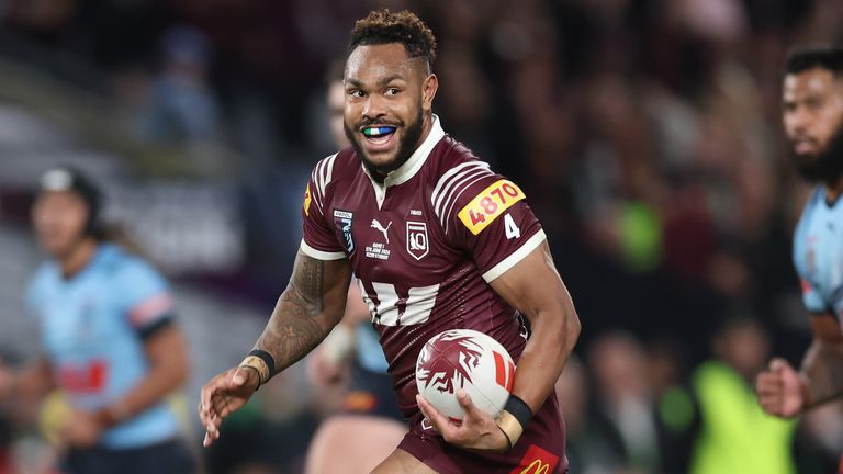 Hamiso Tabuai-Fidow ran in three tries for Queensland as they beat New South Wales in State of Origin Game I
