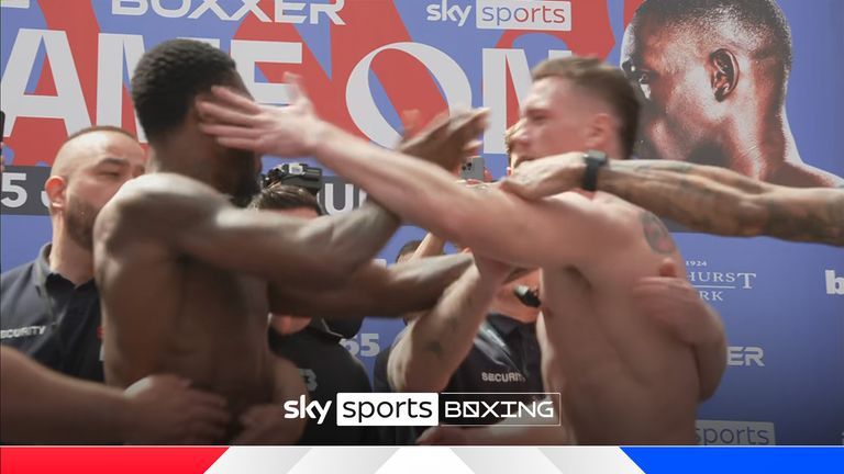 Isaac Chamberlain and Jack Massey had a scuffle during their weigh-in  for the Commonwealth Cruiserweight championship.