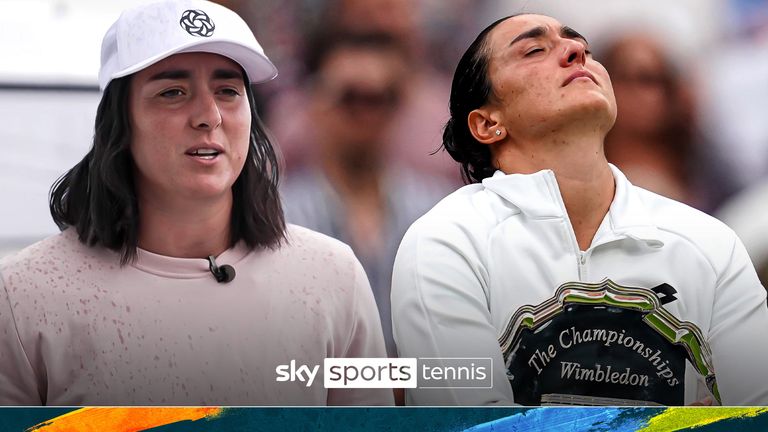 Ons Jabeur appears dejected following defeat in the Ladies' Singles Final to Marketa Vondrousova on day thirteen of the 2023 Wimbledon Championships at the All England Lawn Tennis and Croquet Club in Wimbledon. Picture date: Saturday July 15, 2023.