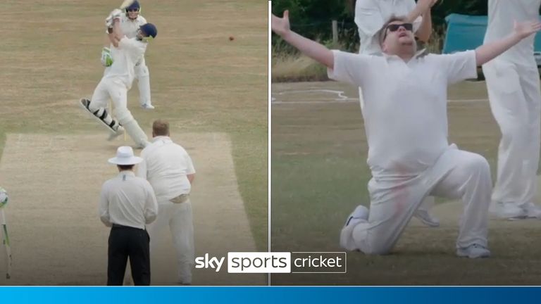 James Corden had England's James Anderson caught at slip for a duck