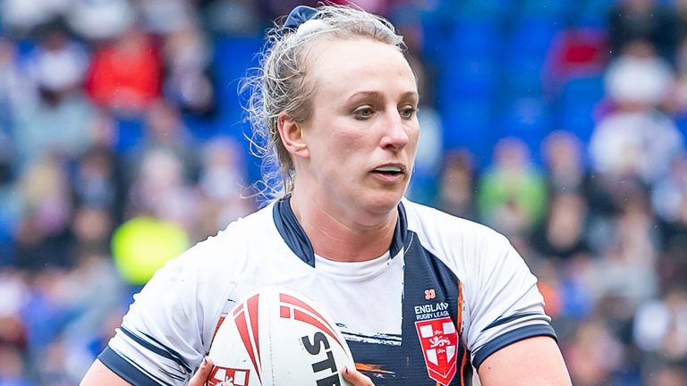 Picture by Allan McKenzie/SWpix.com - 29/04/2023 - Rugby League - Rugby League Mid-Season International - England Women v France Women - Halliwell Jones Stadium, Warrington, England - Jodie Cunningham.