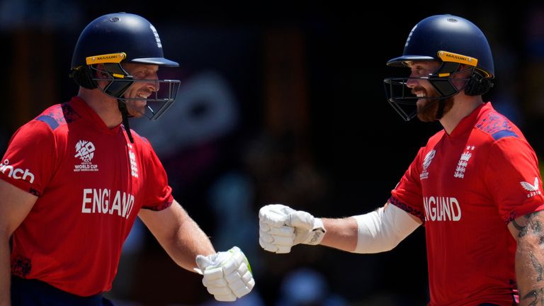 Jos Buttler and his opening partner Phil Salt needed just 9.4 overs to guide England to a 10-wicket win over USA  in Barbados (Associated Press)
