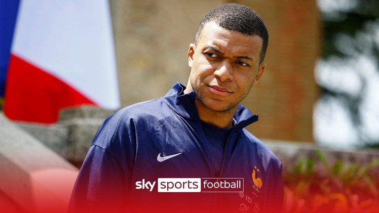 French soccer player Kylian Mbappe is photographed at the national soccer team training center in Clairefontaine, west of Paris