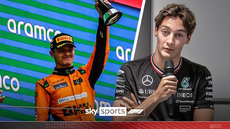 George Russell says it&#39;s good to see Lando Norris at the top battling for wins but joked he hopes it won&#39;t &#39;last long&#39;.