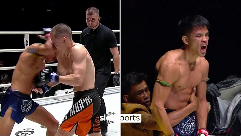 Nakrob Fairtex	knocked out Tagir Khalilov in the first round of their ONE Championship fight courtesy of a sensational elbow.