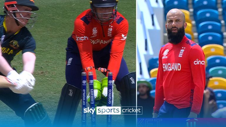 Moeen Ali finds England first wicket to make David Warner walk after Australia make a dominant start. 