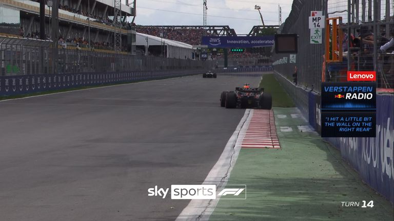 Max Verstappen made contact with the Wall of Champions in his Red Bull in the closing moments of P3.