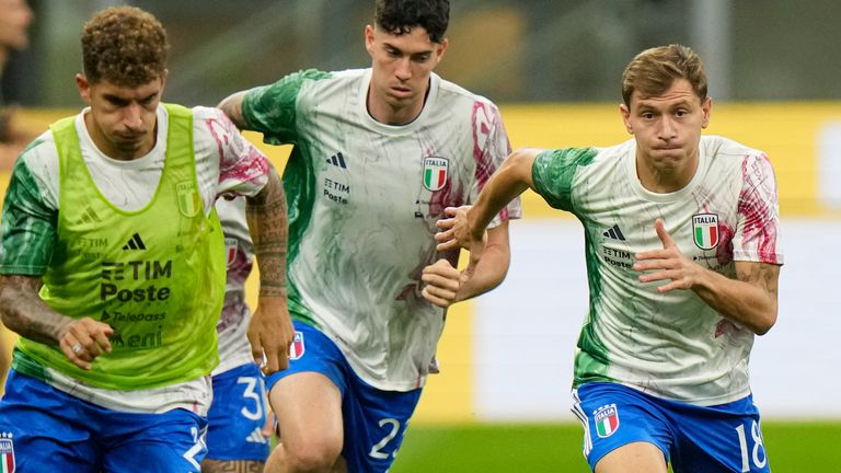 Italy's Nicolo Barella (right) is a key figure for the national team