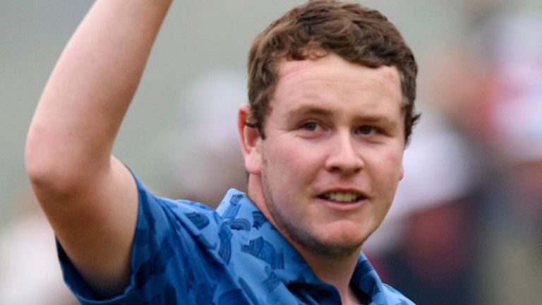 ANCASTER, ON - JUNE 02: Robert MacIntyre of Scotland celebrates his first PGA Tour after winning the RBC Canadian Open golf tournament at Hamilton Golf & Country Club on June 02, 2024 in Hamilton, Ontario, Canada. (Photo by Julian Avram/Icon Sportswire) (Icon Sportswire via AP Images)