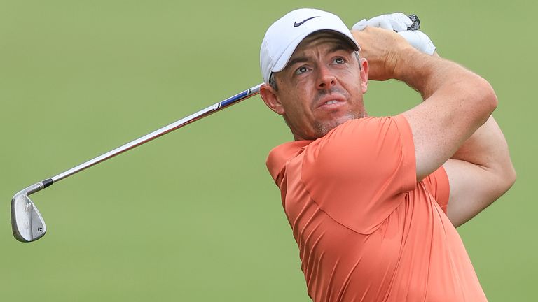 Rory McIlroy during the first round of the US Open