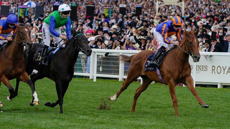 Ryan Moore wins the Albany Stakes at Royal Ascot on Fairy Godmother