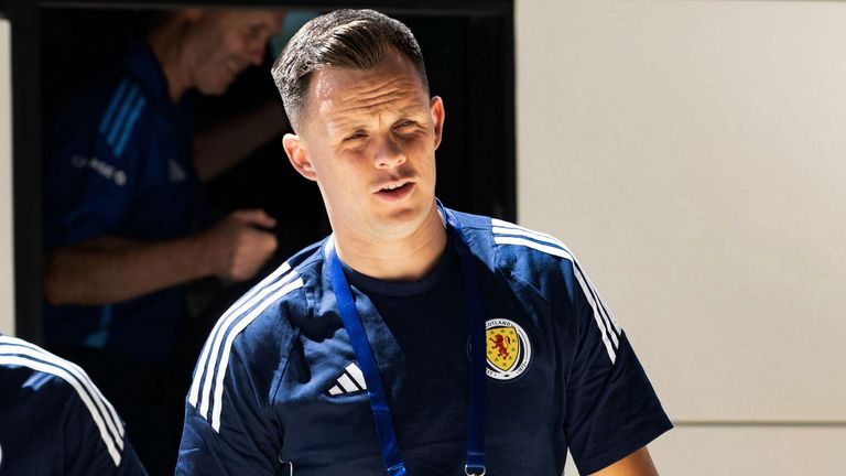FARO, PORTUGAL - JUNE 03: Scotland's Lawrence Shankland during an International Friendly match between Gibraltar and Scotland at Estadio Algarve, on June 03, 2024, in Faro, Portugal. (Photo by Craig Williamson / SNS Group)