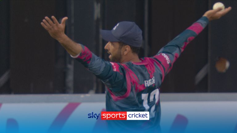 Northampton's Sikandar Raza produced a stunner of a catch against Worcester in the Vitality Blast.