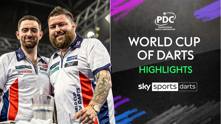 Michael Smith and Luke Humphries from the quarter-final of the World Cup of Darts
